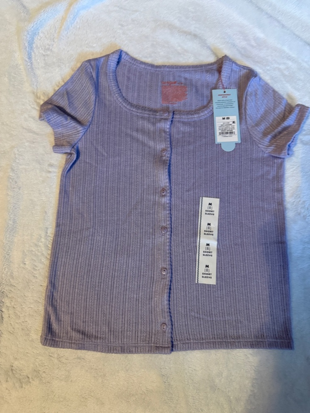 Cat & Jack light gray knit top with orange logo